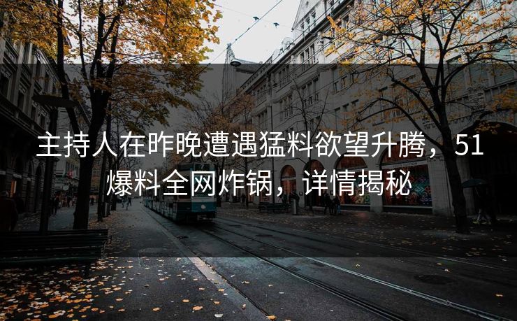主持人在昨晚遭遇猛料欲望升腾,51爆料全网炸锅,详情揭秘 主持人在昨晚遭遇猛料欲望升腾,51爆料全网炸锅,详情揭秘
