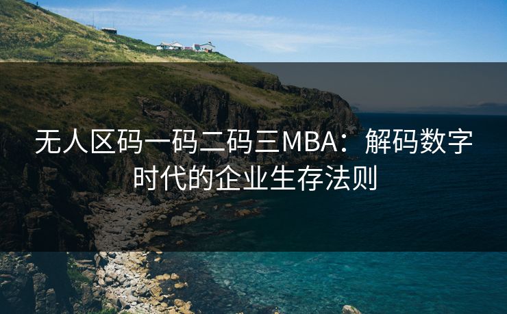 无人区码一码二码三MBA:解码数字时代的企业生存法则 无人区码一码二码三MBA:解码数字时代的企业生存法则