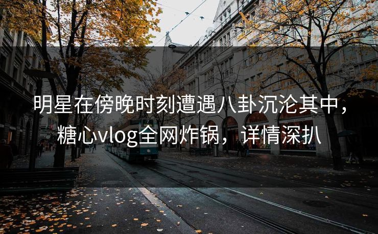 明星在傍晚时刻遭遇八卦沉沦其中,糖心vlog全网炸锅,详情深扒 明星在傍晚时刻遭遇八卦沉沦其中,糖心vlog全网炸锅,详情深扒
