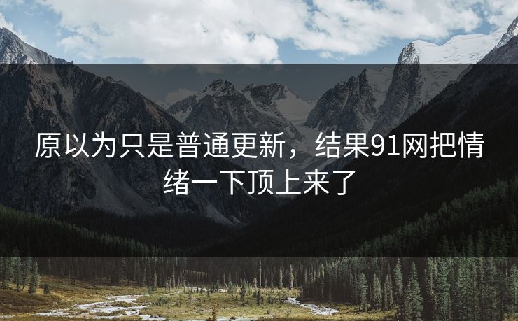 原以为只是普通更新，结果91网把情绪一下顶上来了
